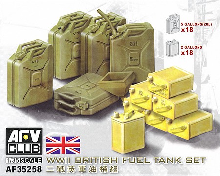 AFVClub Brit Ww-Ii Fuel Tank Set Plastic Model Vehicle Accessory Kit 1/35 Scale #af35258
