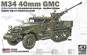 AFVClub M34 40mm GMC US Korean War Plastic Model Military Vehicle Kit 1/35 Scale #af35334