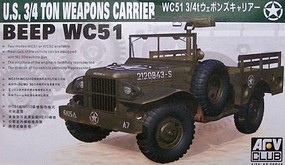 AFVClub Jeep Wc51 3/4 ton Carrier Plastic Model Military Vehicle Kit 1/35 Scale #af35s15