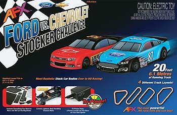 AFX Ford vs Chevy Stocker Challenge HO Scale Slot Car Set #21014