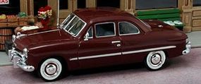 1949 Ford 2-Door Coupe (Maroon) O Scale Model Railroad Vehicle #43406