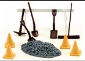 Road Repair 10pc Set O Scale Model Railroad Building Accessory #43922