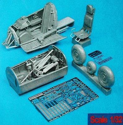 Aires He162A2 Detail Set For a Revel Model 1/32 Scale Plastic Model Aircraft Accessory #2033