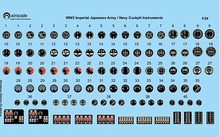 Airscale WWII IJA/IJN Instrument Dials (Decal) Plastic Model Aircraft Accessory Kit 1/24 Scale #2424