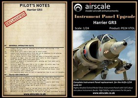 Airscale Harrier GR3 Instrument Panel Plastic Model Aircraft Acc. Kit 1/24 Scale #2431
