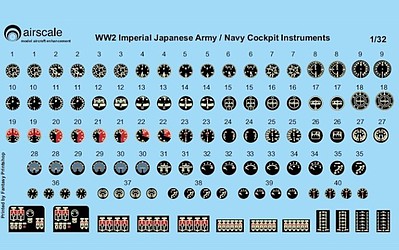 Airscale WWII IJA/IJN Instrument Dials (Decal) Plastic Model Aircraft Accessory Kit 1/32 Scale #3215