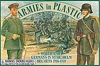 ArmiesInPlastic WWI Germans in Stahlhelm Helmets (20) Plastic Model Military Figure 1/32 Scale #5402