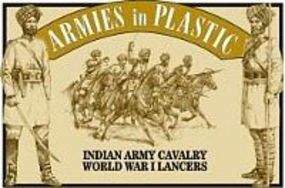 WWI Indian Army Cavalry Lancers (5 Mtd) Plastic Model Military Figure 1/32 Scale #5476