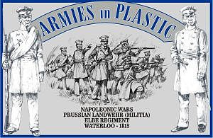 ArmiesInPlastic Waterloo 1815 Prussian Landwehr Elbe Regiment Plastic Model Military Figure 1/32 #5522