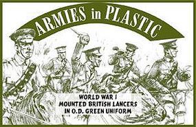 WWI British Lancers (Green) (5 Mtd) Plastic Model Military Figure 1/32 Scale #5540