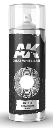 AK Great White Lacquer Base 150ml Spray Hobby and Model Lacquer Paint #1019