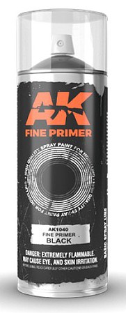 AK Fine Black Lacquer Primer 200ml Spray Hobby and Model Lacquer Paint #1040