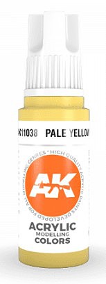 AK Pale Yellow Acrylic Paint 17ml Bottle Hobby and Model Acrylic Paint #11038