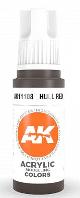 AK Hull Red Acrylic Paint 17ml Bottle Hobby and Model Acrylic Paint #11108