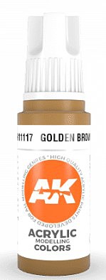 AK Golden Brown Acrylic Paint 17ml Bottle Hobby and Model Acrylic Paint #11117