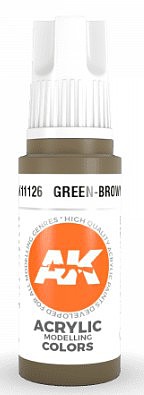 AK Green Brown Acrylic Paint 17ml Bottle Hobby and Model Acrylic Paint #11126