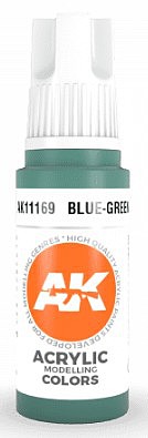 AK Blue Green Paint 17ml Bottle Hobby and Model Acrylic Paint #11169