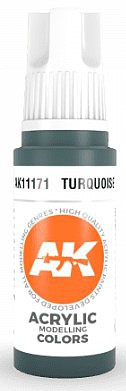 AK Turquoise Paint 17ml Bottle Hobby and Model Acrylic Paint #11171