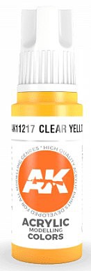 AK Clear Yellow Paint 17ml Bottle Hobby and Model Acrylic Paint #11217