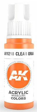 AK Clear Orange Paint 17ml Bottle Hobby and Model Acrylic Paint #11218