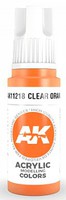 AK Clear Orange Paint 17ml Bottle Hobby and Model Acrylic Paint #11218