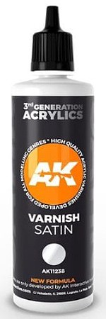 AK Satin Acrylic Varnish 100ml Bottle Hobby and Model Acrylic Paint #11238