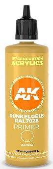 AK Dark Yellow RAL7028 Acrylic Primer 100ml Bottle Hobby and Model Acrylic Paint #11245