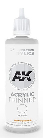 AK Acrylic Thinner 100ml Bottle Hobby and Model Acrylic Paint #11500