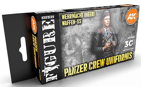 AK Panzer Crew Black Uniforms Acrylic (6 Colors) 17ml Bottles Hobby and Model Paint Set #11622