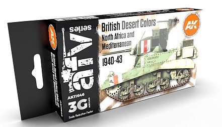AK British Desert Acrylic (6 Colors) 17ml Bottles Hobby and Model Paint Set #11646