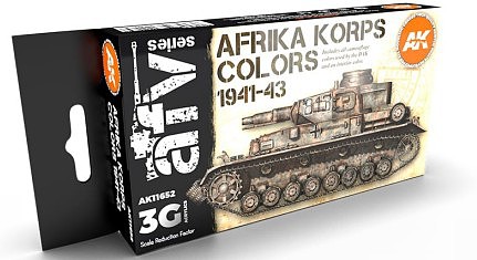 AK Afrika Korps WWII Acrylic Paint Set (6 Colors) 17ml Hobby and Model Acrylic Paint #11652