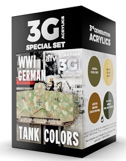 AK WWI German Tank Acrylic (4 Colors) 17ml Bottles Hobby and Model Paint Set #11686