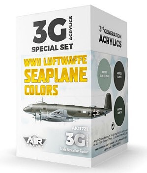 AK WWII Luftwaffe Seaplane Acrylic Paint Set (3 Colors) Hobby and Model Acrylic Paint #11721