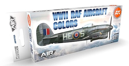 AK WWII RAF Aircraft Paint Set (8 Colors) 17ml Bottles Hobby and Model Acrylic Paint #11723