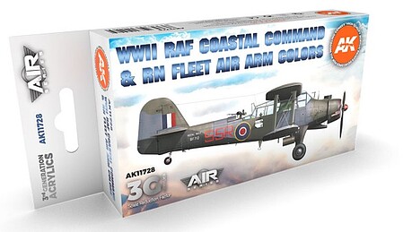 AK WWII RAF Coastal Command & RN Fleet Air Arm Aircraft Hobby and Model Acrylic Paint Set #11728
