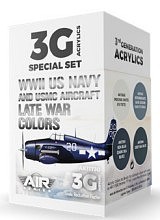 AK WWII US Navy & USMC Aircraft Late War Paint Set (4) Hobby and Model Acrylic Paint #11730