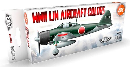 AK WWII IJN Aircraft Acrylic Paint Set (8 Colors) 17ml Hobby and Model Acrylic Paint #11737