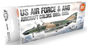 AK US Air Force & ANG Aircraft 1960s-1980s Paint Set (8) Hobby and Model Acrylic Paint #11747