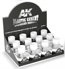 AK Plastic Cement Standard Density 40ml Bottles Display