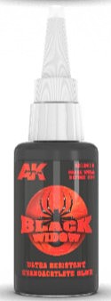 AK Black Widow Cyanocrylate Glue 20g Bottle CA Super Glue #12016