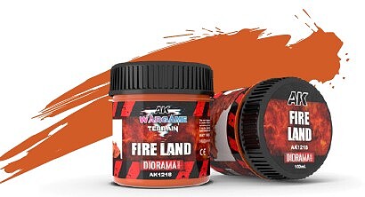AK Fire Land Wargame Terrain Texture (100ml Bottle) Hobby and Model Acrylic Paint #1218