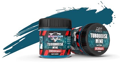 AK Turquoise Mine Wargame Terrain Texture (100ml Bottle) Hobby and Model Acrylic Paint #1222