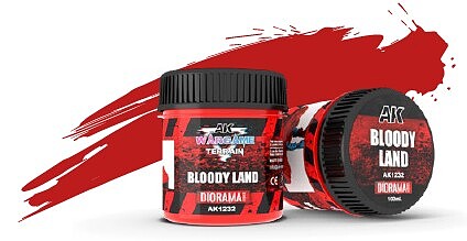 AK Bloody Land Wargame Terrain Texture (100ml Bottle) Hobby and Model Acrylic Paint #1232