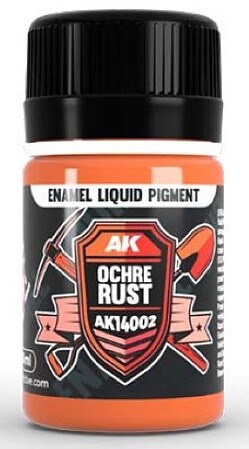 AK Ochre Rust Liquid Pigment 35ml Bottle Hobby and Plastic Model Enamel Pigment #14002
