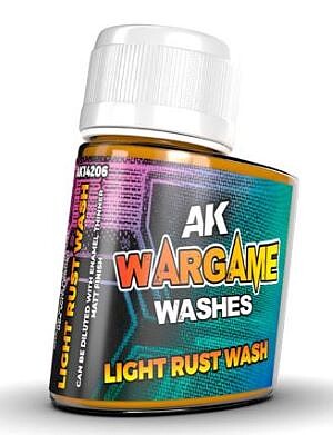 AK Light Rust Wargame Wash 35ml Bottle Hobby and Plastic Model Enamel Paint #14206