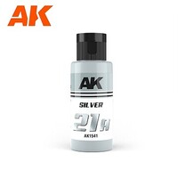 AK 21A Silver Paint (60ml Bottle) Hobby and Model Acrylic Paint #1541