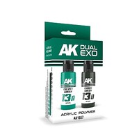 AK Galaxy Green & Chaos Green Dual Exo Paint Set 13 Hobby and Model Acrylic Paint #1557