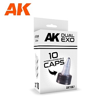 AK Interchangeable Conical Shaped Caps for Dual Exo Hobby and Model Paint Supply #1567