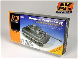 German Panzer Grey Modulation Acrylic Hobby and Model Paint Set #160