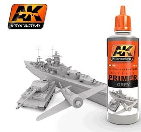 AK Grey Acrylic Primer 60ml Bottle Hobby and Model Acrylic Paint #175